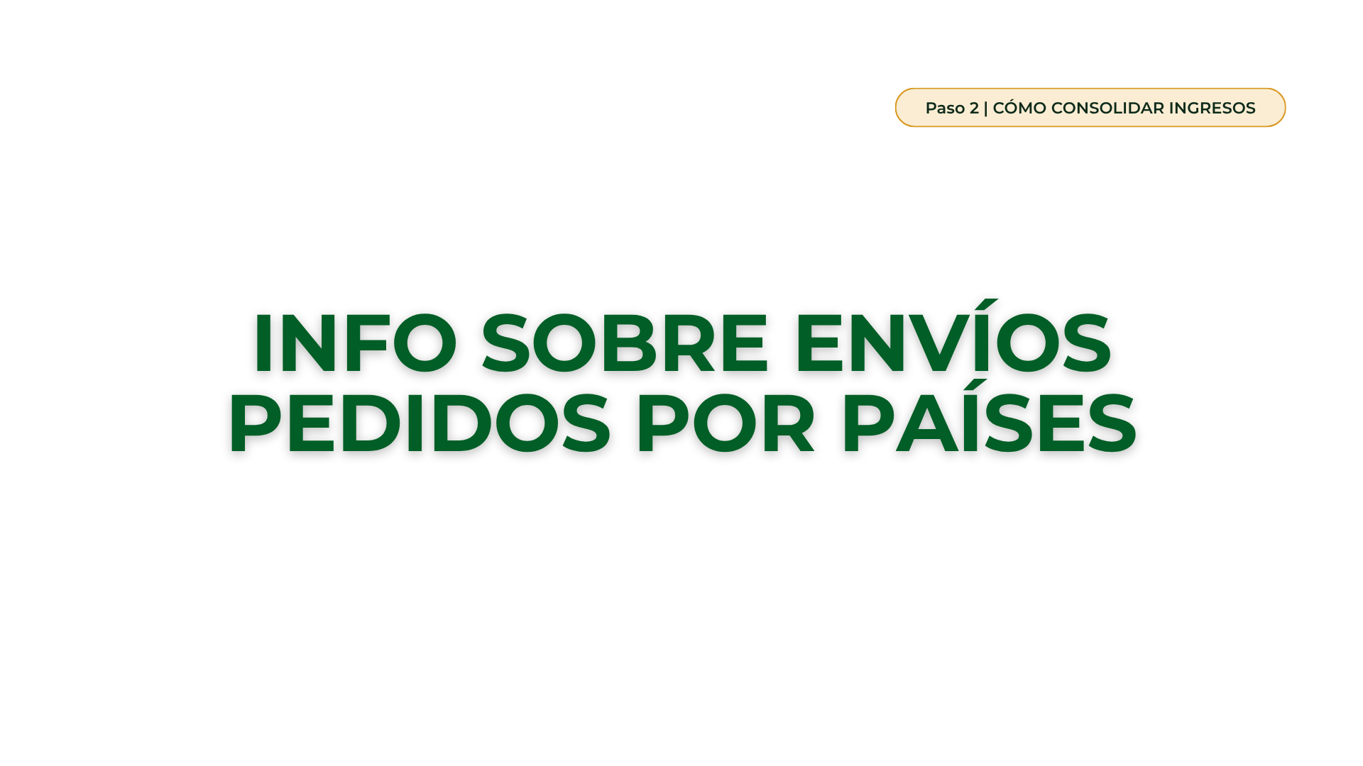 Tutorial · Info sobre envíos pedidos por países